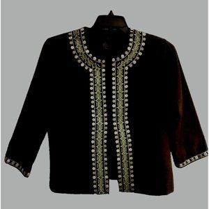 SilkLand Dark Brown and Silver Embellished Blazer, bought but never wore